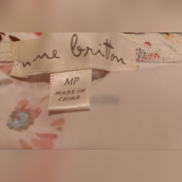 Nine Britton White Pink Floral Sleeveless Cottagecore Sundress Medium Petite - Picture 6 of 6